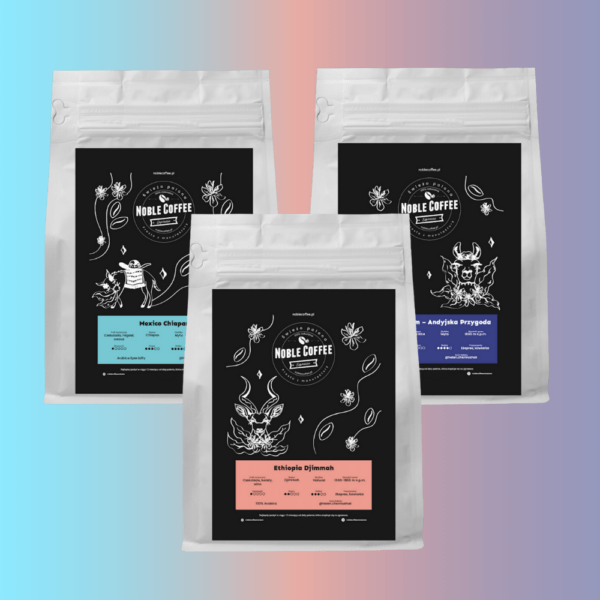 Zestaw Kaw Premium 3x500g – trzy bestsellery świeżo palonej kawy Noble Coffee
